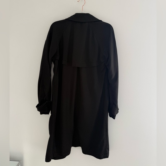 Aritzia Babaton Black Drape Front Trench Coat XS | Lightweight Spring Jacket - Picture 4 of 6